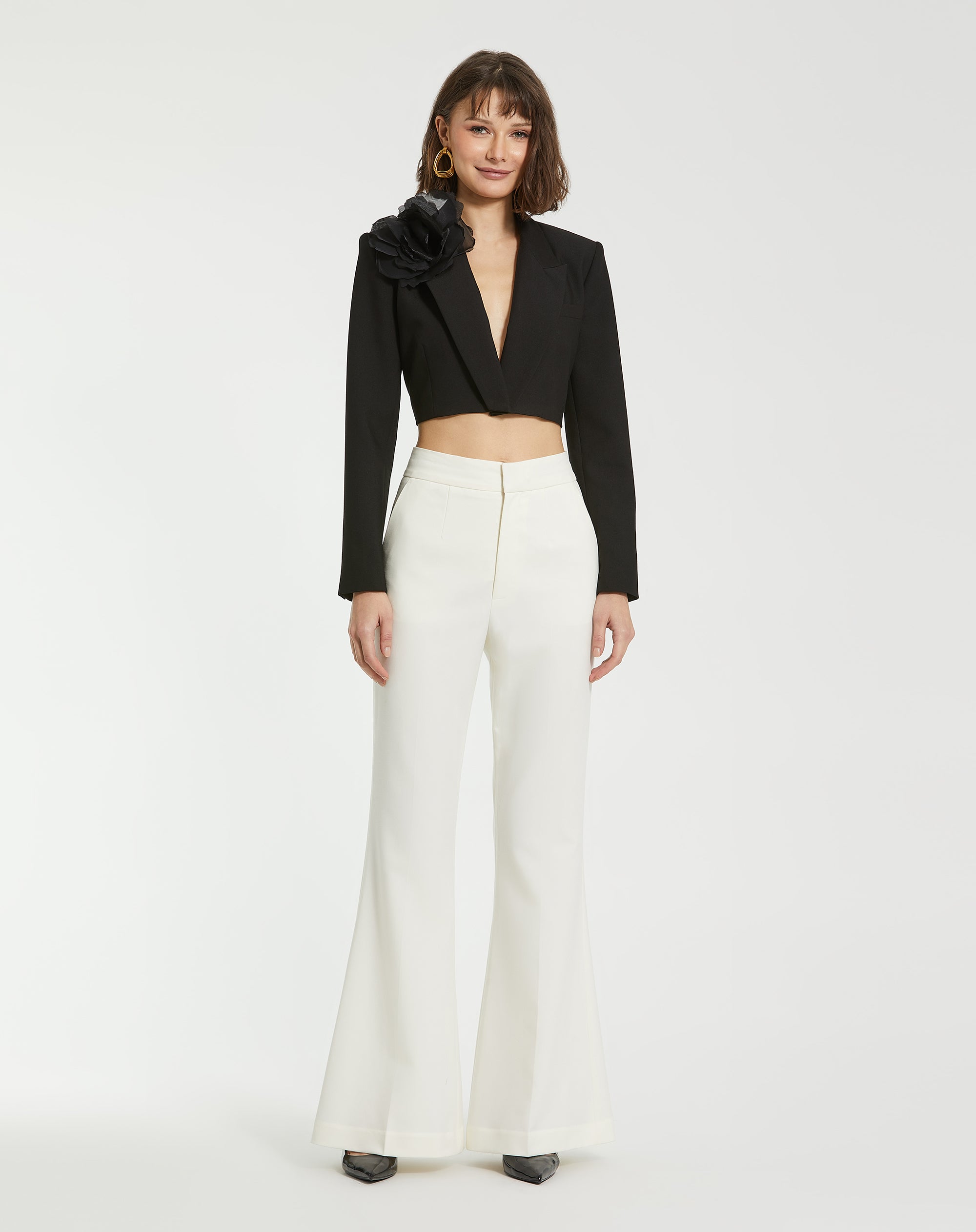 Shop Cropped Crepe Tailored Blazer Online