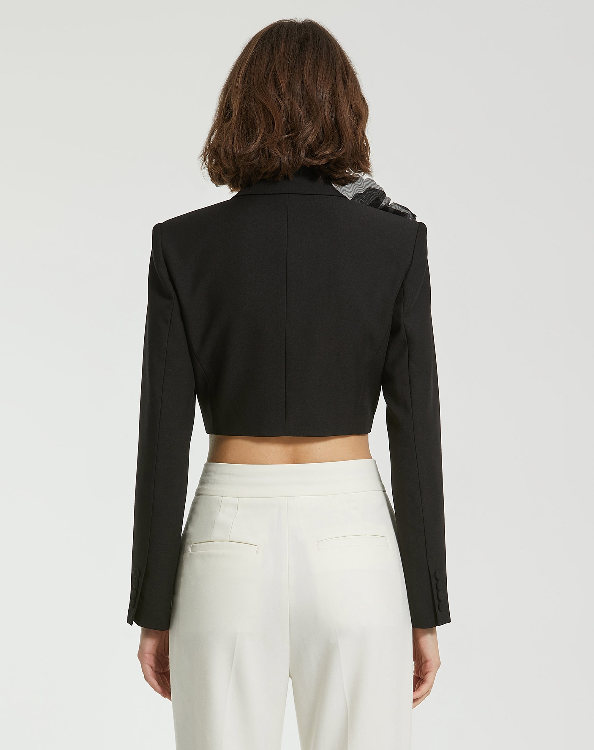 Shop Cropped Crepe Tailored Blazer Online